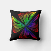 抽象芸術カラフルフラクタル波 クッション (裏面)