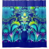 抽象芸術カラフルフラクタル シャワーカーテン (正面)