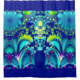 抽象芸術カラフルフラクタル シャワーカーテン