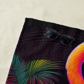 抽象芸術カラフルフラミンゴスケッチ ビーチタオル (インサイチュ)