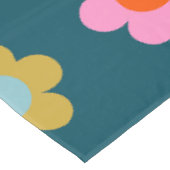 抽象芸術カラフルフラワーネイビーブルーレトロフローラ テーブルクロス (アングル)