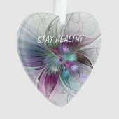 抽象芸術カラフルフラワーフローラフラクタルアート文字 オーナメント (正面)