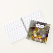 抽象芸術カラフルフラワーモダンフラクタルアート名 ノートブック (内部)