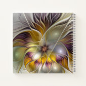 抽象芸術カラフルフラワーモダンフラクタルアート名 ノートブック (裏面)