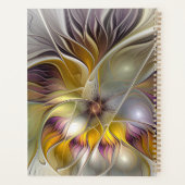 抽象芸術カラフルフラワーモダンフラクタルアート名 プランナー手帳 (裏面)