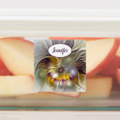 抽象芸術カラフルフラワーモダンフラクタル名 ラベル (貼付)