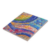 抽象芸術カラフルフローガウディ様モザイクフェイクアート タイル (側面)