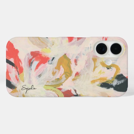 抽象芸術カラフルフローラあなたの名前 Case-Mate iPhoneケース (裏面 (横))