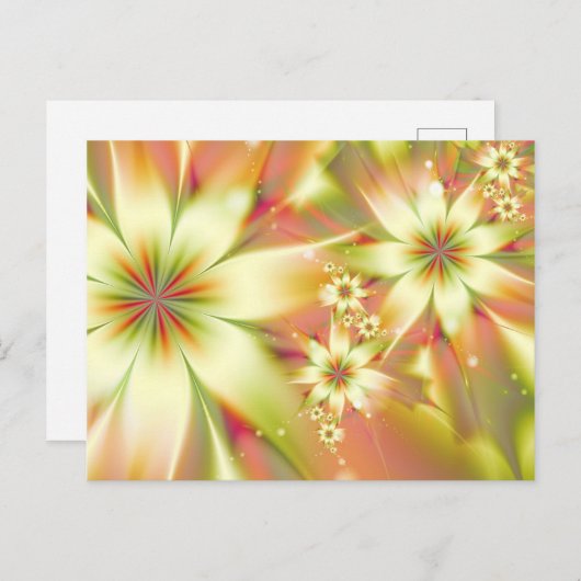 抽象芸術カラフルフローラエレガント花かわいらし ポストカード (正面/裏面)