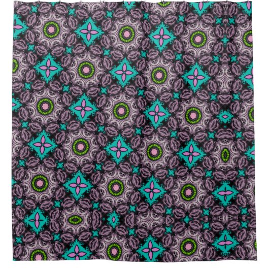 抽象芸術カラフルフローラシャワーカーテン シャワーカーテン (正面)