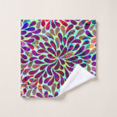 抽象芸術カラフルフローラダマスクパターン バスタオルセット (ウォッシュタオル)