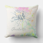 抽象芸術カラフルフローラ名前をカスタムする アウトドアクッション (正面)