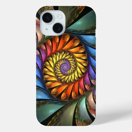 抽象芸術カラフルフローラ螺旋ハーモニウム Case-Mate iPhoneケース (裏面)