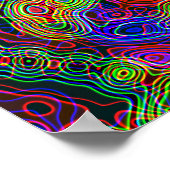 抽象芸術カラフルブライトネオンライト ポスター (角)