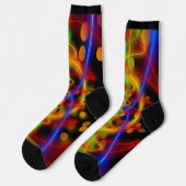 抽象芸術カラフルブライトラインカーブソックス ソックス (左)