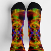 抽象芸術カラフルブライトラインカーブソックス ソックス (上部)