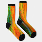 抽象芸術カラフルブライト線ストライプ ソックス (右)