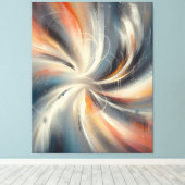 抽象芸術カラフルブラシのスパイラルパターン キャンバスプリント (インサイチュ (ウッドフロア))