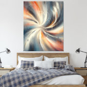 抽象芸術カラフルブラシのスパイラルパターン キャンバスプリント (インサイチュ (寝室))