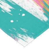 抽象芸術カラフルブラシストローク – Mint & Pink (3) テーブルクロス (アングル)