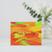 抽象芸術カラフルブラシストロークtexture.文字 ポストカード (スタンド正面)