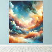 抽象芸術カラフルブラシ キャンバスプリント (インサイチュ (ウッドフロア))