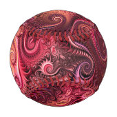 抽象芸術カラフルブルゴーニュのカーミンらせん模様 野球ボール (裏面)