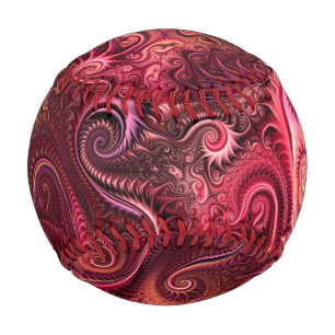 抽象芸術カラフルブルゴーニュのカーミンらせん模様 野球ボール