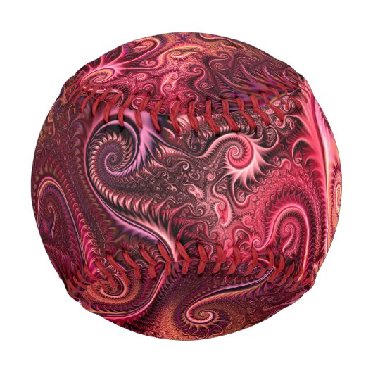 抽象芸術カラフルブルゴーニュのカーミンらせん模様 野球ボール (正面)