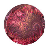 抽象芸術カラフルブルゴーニュのカーミンらせん模様 野球ボール (正面左)