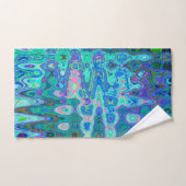 抽象芸術カラフルブルーウェーブモザイクレトロ バスタオルセット (ハンドタオル)