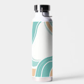 抽象芸術カラフルブルーオレンジ ウォーターボトル (左面)