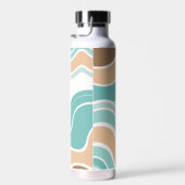 抽象芸術カラフルブルーオレンジ ウォーターボトル (右面)