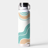 抽象芸術カラフルブルーオレンジ ウォーターボトル (背面)