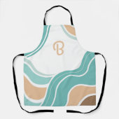 抽象芸術カラフルブルーオレンジ エプロン (正面)