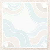 抽象芸術カラフルブルーオレンジ ガラスコースター (裏面)