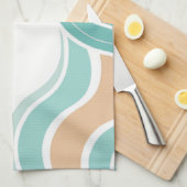 抽象芸術カラフルブルーオレンジ キッチンタオル (四つ折り)