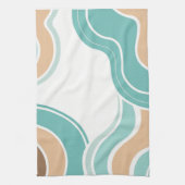 抽象芸術カラフルブルーオレンジ キッチンタオル (縦)