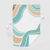 抽象芸術カラフルブルーオレンジ ゴルフタオル (インサイチュ)