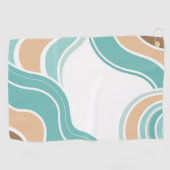 抽象芸術カラフルブルーオレンジ ゴルフタオル (横)