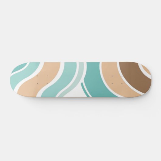 抽象芸術カラフルブルーオレンジ スケートボード (横)
