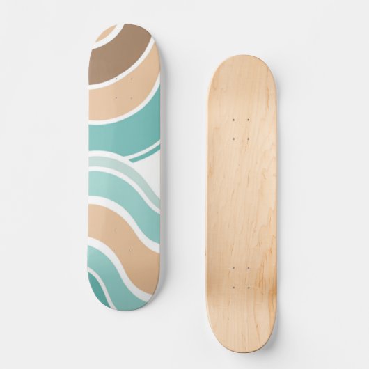 抽象芸術カラフルブルーオレンジ スケートボード (正面)