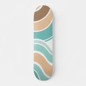 抽象芸術カラフルブルーオレンジ スケートボード (正面)