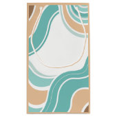 抽象芸術カラフルブルーオレンジ スモールペーパーバッグ (裏面)