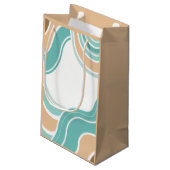 抽象芸術カラフルブルーオレンジ スモールペーパーバッグ (裏面アングル)