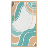 抽象芸術カラフルブルーオレンジ スモールペーパーバッグ (正面)