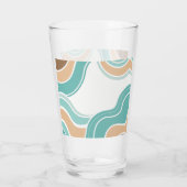 抽象芸術カラフルブルーオレンジ タンブラーグラス (裏面)