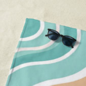 抽象芸術カラフルブルーオレンジ ビーチタオル (インサイチュ)