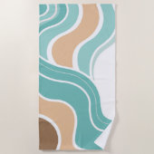 抽象芸術カラフルブルーオレンジ ビーチタオル (正面)