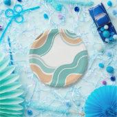 抽象芸術カラフルブルーオレンジ ペーパープレート (パーティー)